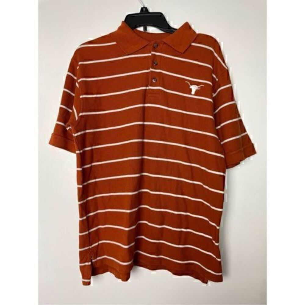 Mens Burnt Orange & White Longhorn Collar Shirt Size Medium